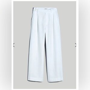 Madewell Harlow Wide-Leg Pant in 100% Linen White Size 0 SLIGHTLY HEMMED